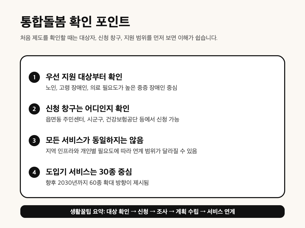 통합돌봄 확인 포인트