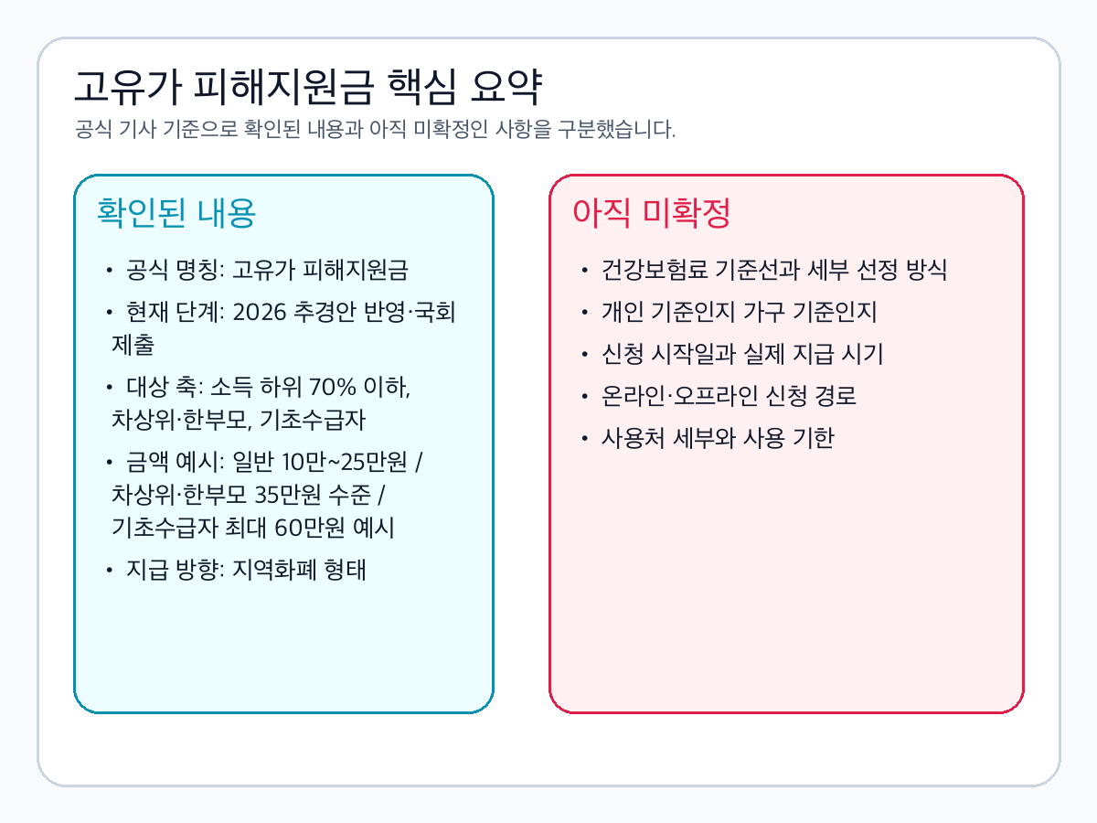 고유가 피해지원금 요약 이미지