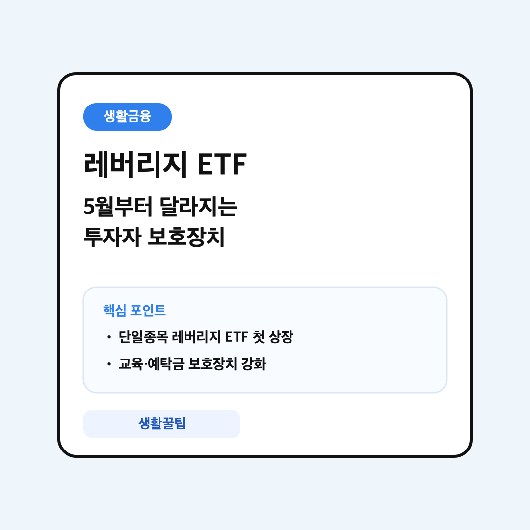 레버리지 ETF 투자자 보호 방안 안내 대표 이미지