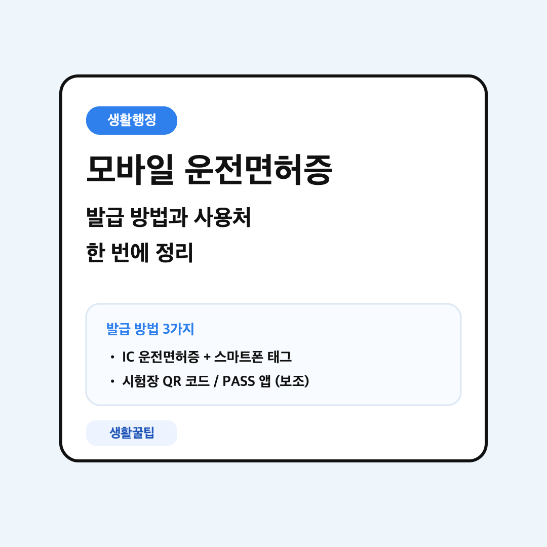 모바일 운전면허증 발급 방법과 사용처를 정리한 대표 이미지
