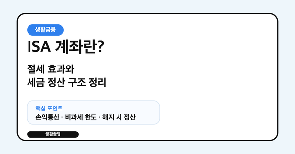 ISA 계좌의 절세 효과와 해지 시 세금 정산 흐름을 설명하는 대표 이미지