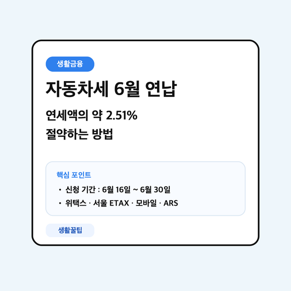 자동차세 6월 연납 신청 방법과 공제율을 정리한 대표 이미지