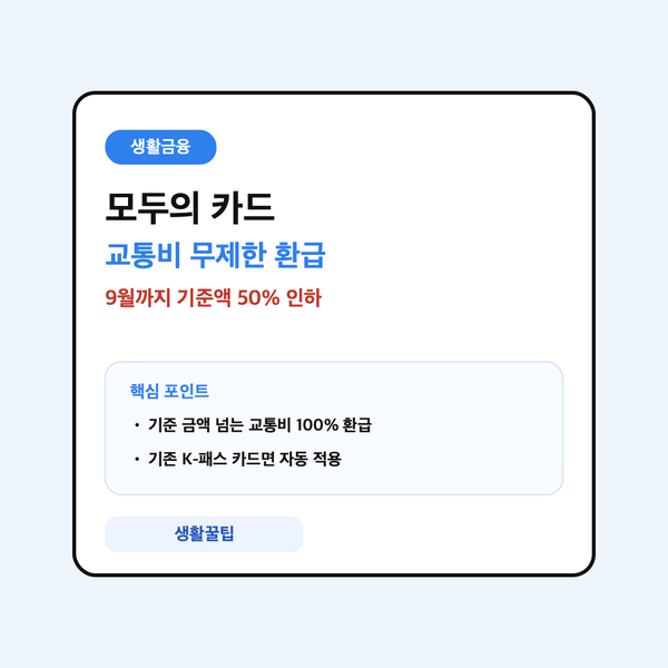 모두의 카드 교통비 무제한 환급 안내 대표 이미지